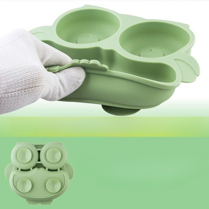 Assiette Bébé Silicone Verte avec Ventouses