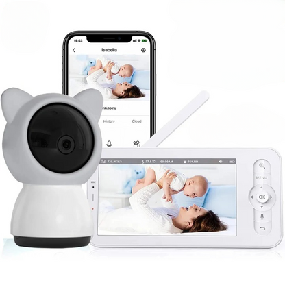 BabyPhone avec Vidéo Haute Définition sur fond blanc