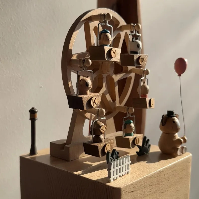 Boite à Musique Bébé avec Grande Roue en Bois