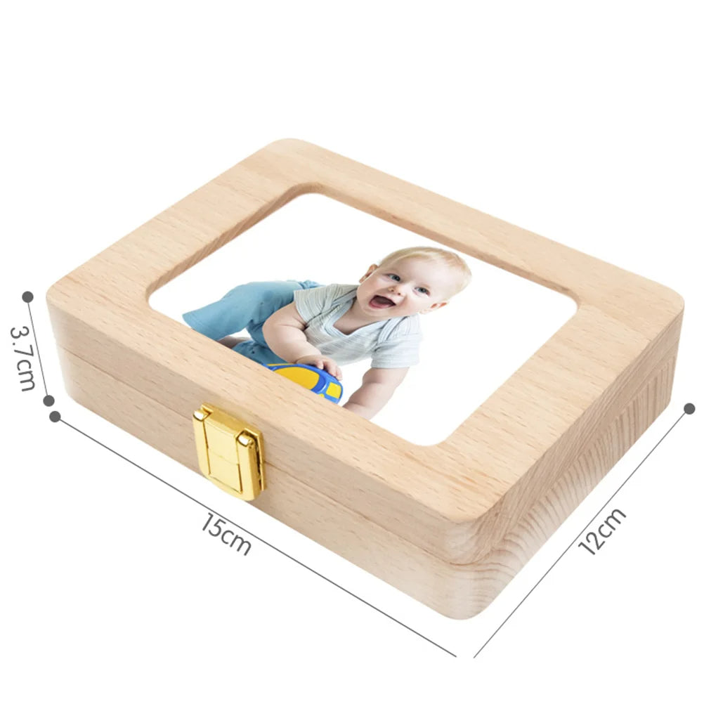 Boite à Souvenir Bébé en Bois avec Rangement pour Dents