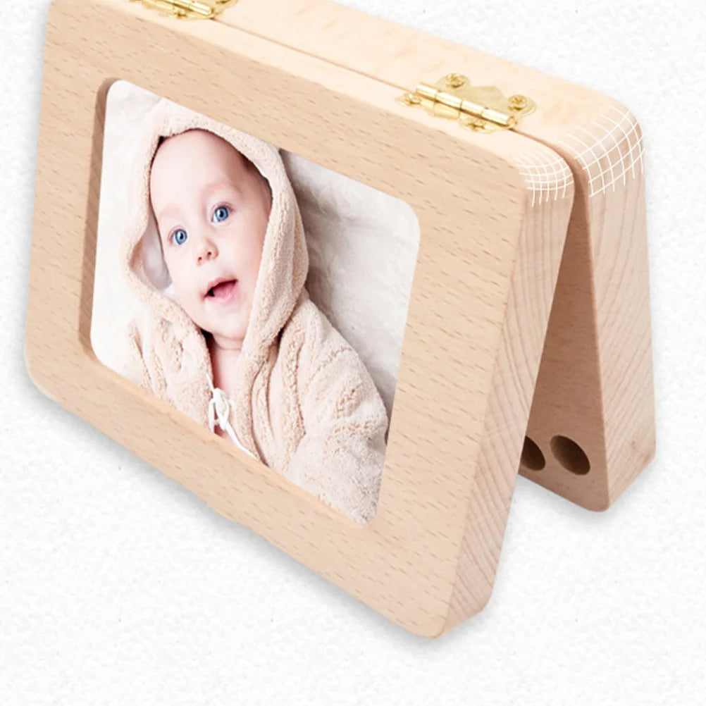 Boite à Souvenir Bébé en Bois avec Rangement pour Dents