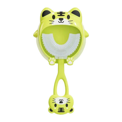 Brosse à Dent Bébé au Design de Tigre sur fond blanc