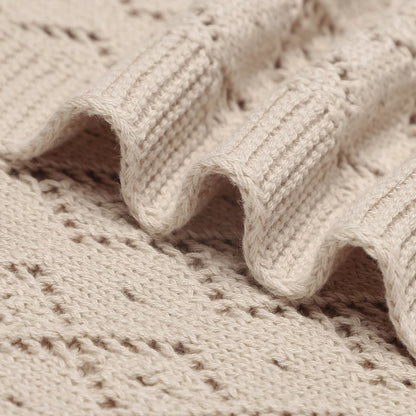 Couverture Bébé Beige et Douce en Coton