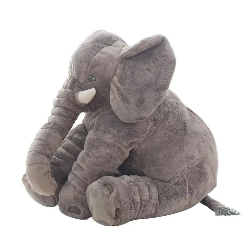 Doudou Géant Gris en Forme d'Éléphant sur fond blanc