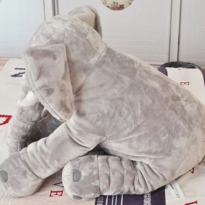 Doudou Géant Gris en Forme d'Éléphant