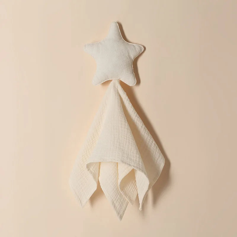 Doudou Naissance Carré avec Étoile Design sur fond beige