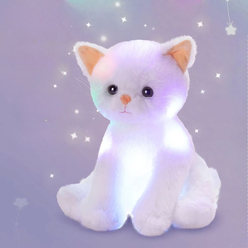 Doudou Veilleuse LED Colorées en Forme de Chat