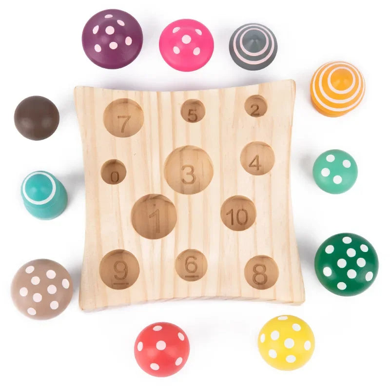 Jeu en Bois Bébé Puzzle Champignon