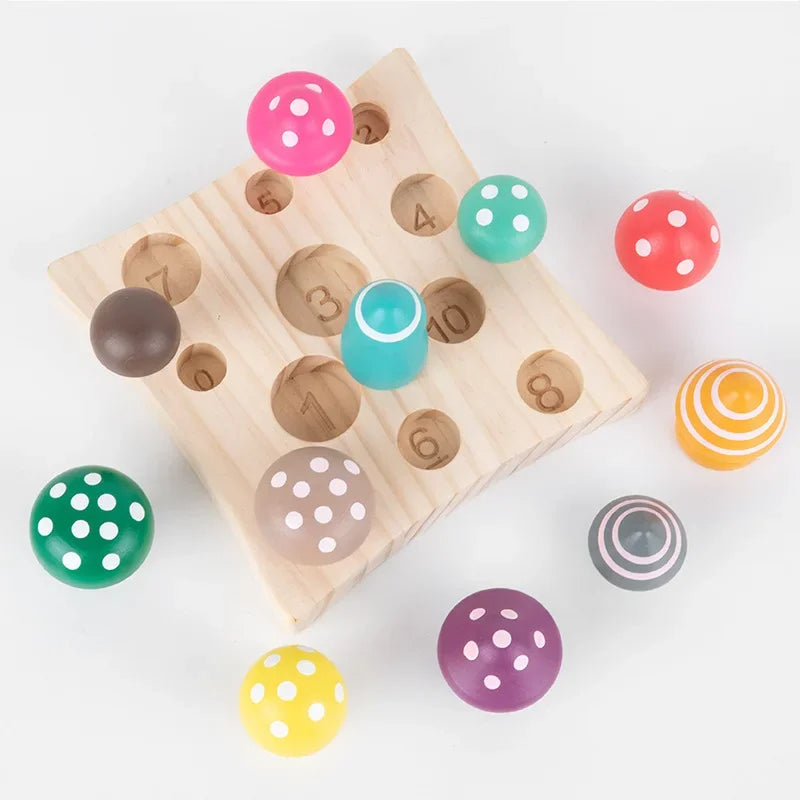 Jeu en Bois Bébé Puzzle Champignon