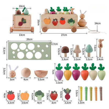 Jeu Éveil Bébé en Bois avec Jardin Potager