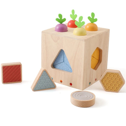 Jeu Éveil Bébé Cube Géométrique Multifonction sur fond blanc