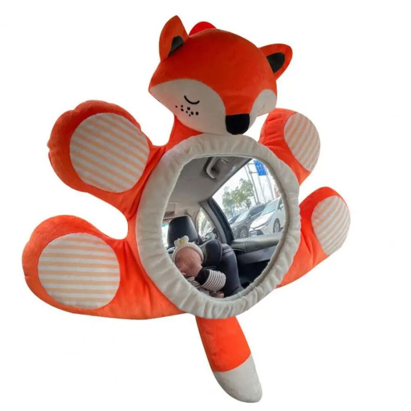 Jouet Voiture pour Bébé Style Miroir en Forme de Renard sur fond blanc