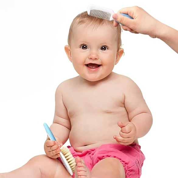 Lot de Deux Brosses Cheveux pour Bébé Douces avec Poignées