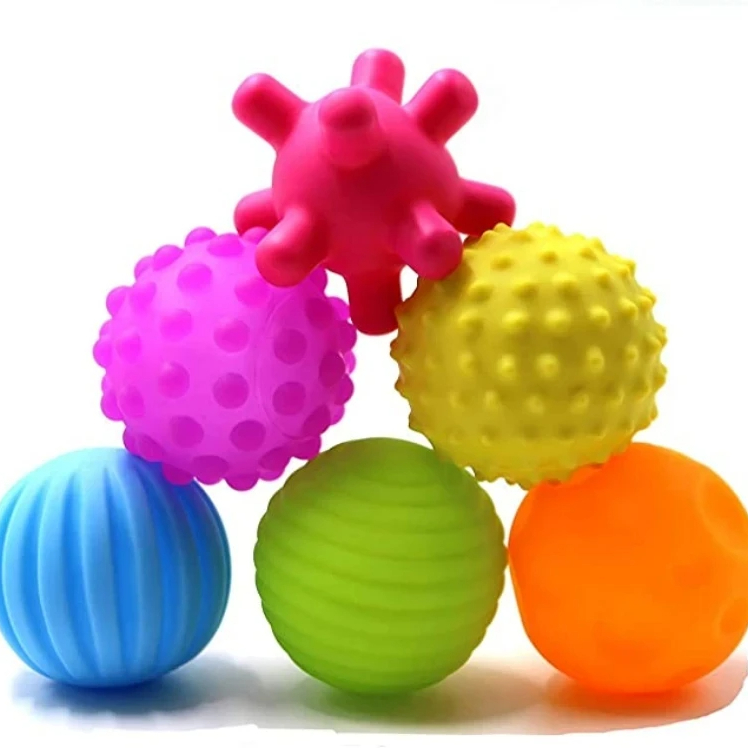 Lot de Six Balles Sensorielles en Silicone