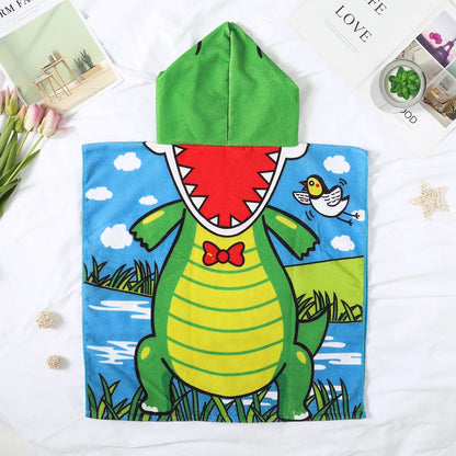 Serviette Bébé au Design de Dinosaure à Capuche